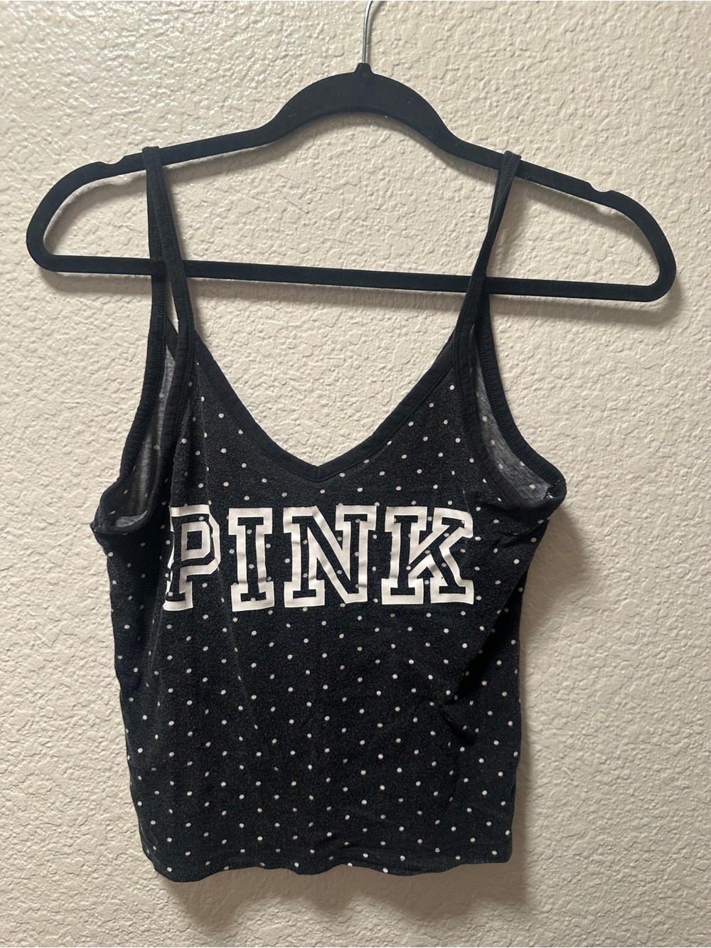 Y2K PINK Black White Polka Dot Tank